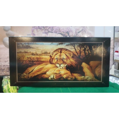 Нарды деревянные большие " Лев и львица" 60*30