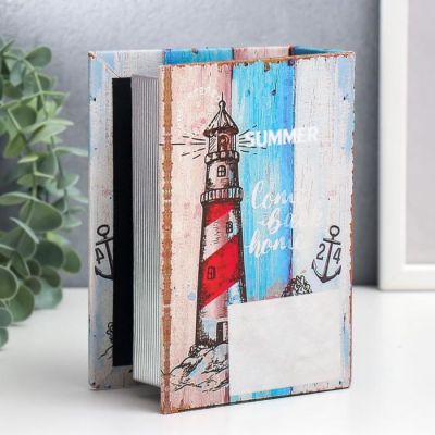 Шкатулка-книга дерево кожзам "Маяк. Лето" 16х11х4,5 см