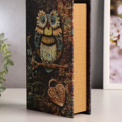 Сейф дерево книга "Совушка с ключиком" 21х13х5 см