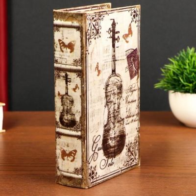 Сейф-книга дерево шёлк "Скрипка Страдивари" 21х13х5 см