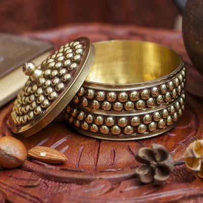 Шкатулка "Королевская" латунь 7х7х5,5 см
