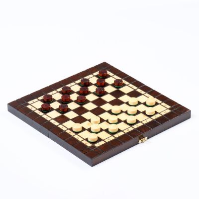 Настольная игра 2 в 1: шахматы, шашки, 35 х 35 см, король h=6 см, пешка h- 3 см 4963455