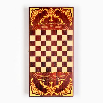 Нарды деревянные большие, настольная игра "Волк-21", 40 х 40 см, с шашками