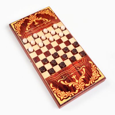 Нарды деревянные большие, настольная игра "Волк-21", 40 х 40 см, с шашками