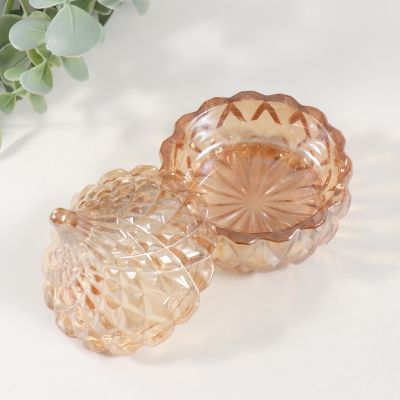 Шкатулка стекло "Луковка" карамель 8х8х8 см
